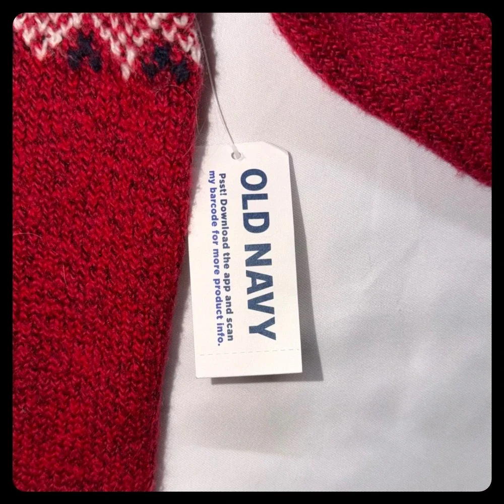 Old Navy Fair Isle Sweater Boys 18-24 Months Red Snowflake Holiday Winter